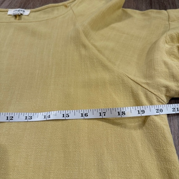 Umgee Womens Blouse Women’s S Yellow Linen Blend Ruffled Fringed Boho Hippie - Picture 7 of 9